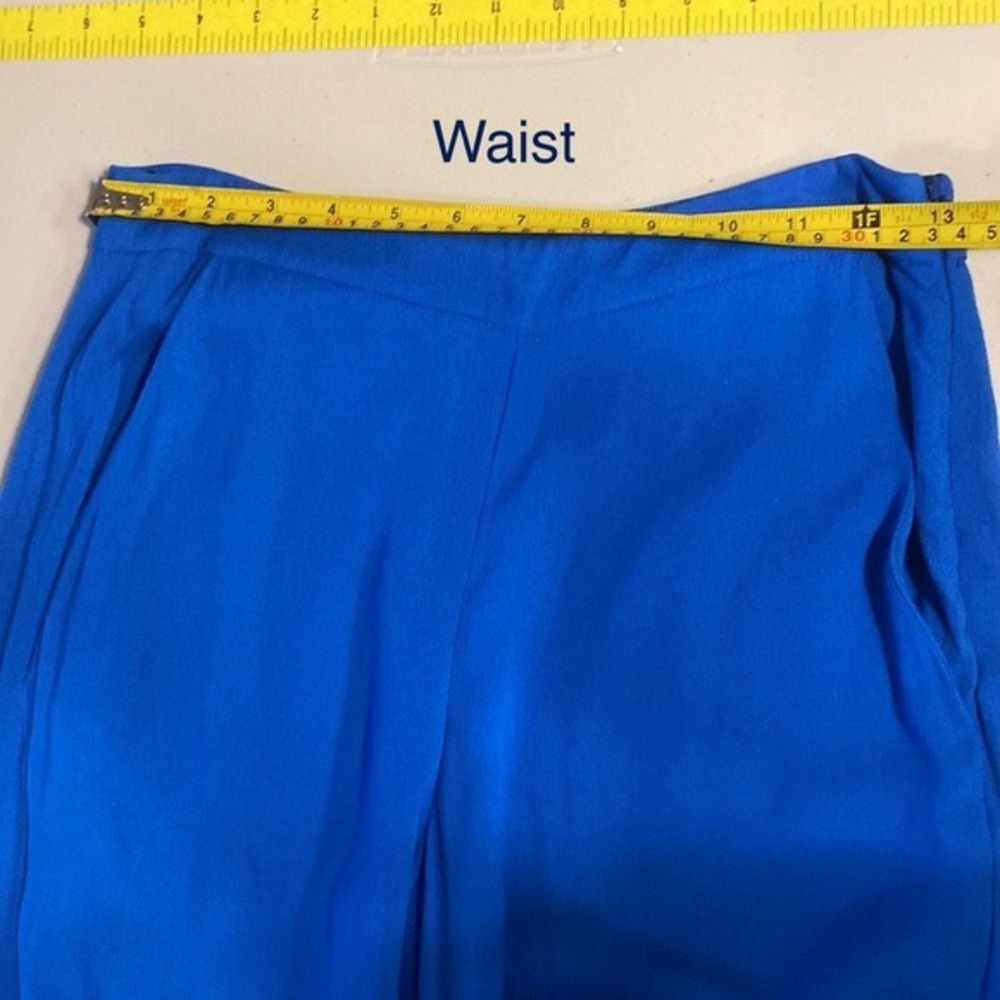 FRENCH‎ CONNECTION Blue Wide Leg Pants Size 2 Bold Businesswoman Corporate Boss - Picture 10 of 15